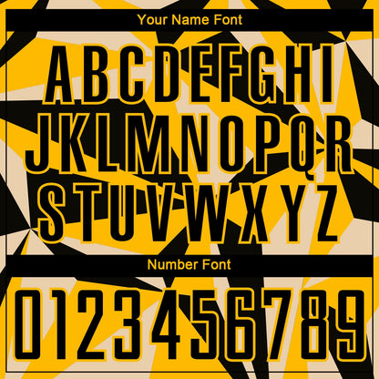 Custom Gold Black Geometric Pattern Sublimation Soccer Uniform Jersey - Sky-Custom