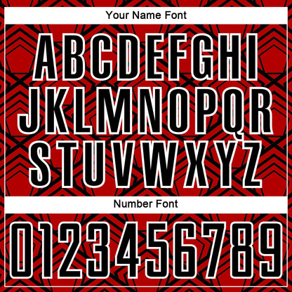 Custom Red Black-White Geometric Pattern Sublimation Soccer Uniform Jersey - Sky-Custom