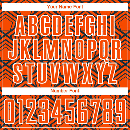 Custom Orange Navy-White Geometric Pattern Sublimation Soccer Uniform Jersey - Sky-Custom