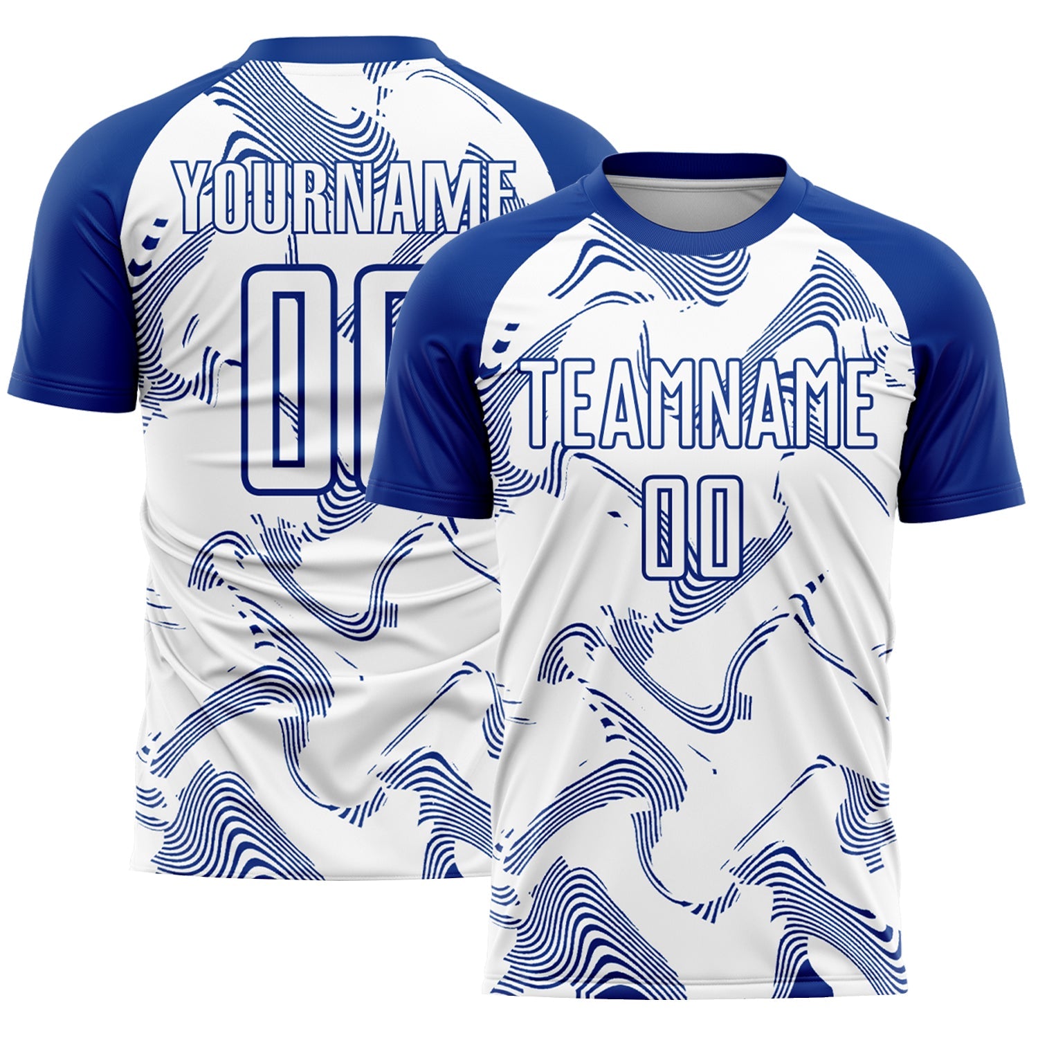 Custom White Royal Curve Lines Sublimation Soccer Uniform Jersey - Sky-Custom