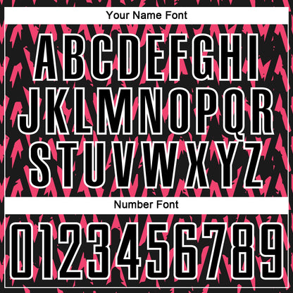 Custom Black Hot Pink-White Abstract Geometric Pattern Sublimation Soccer Uniform Jersey - Sky-Custom