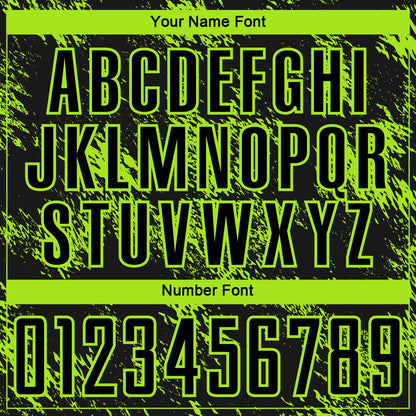 Custom Black Neon Green Abstract Grunge Art Sublimation Soccer Uniform Jersey - Sky-Custom