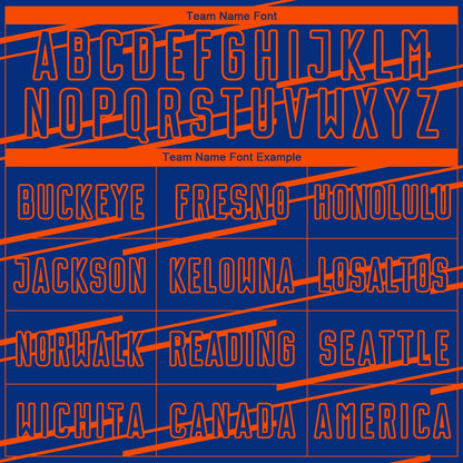 Custom Royal Orange Lines Sublimation Soccer Uniform Jersey - Sky-Custom