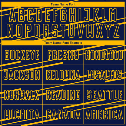 Custom Navy Yellow Lines Sublimation Soccer Uniform Jersey - Sky-Custom