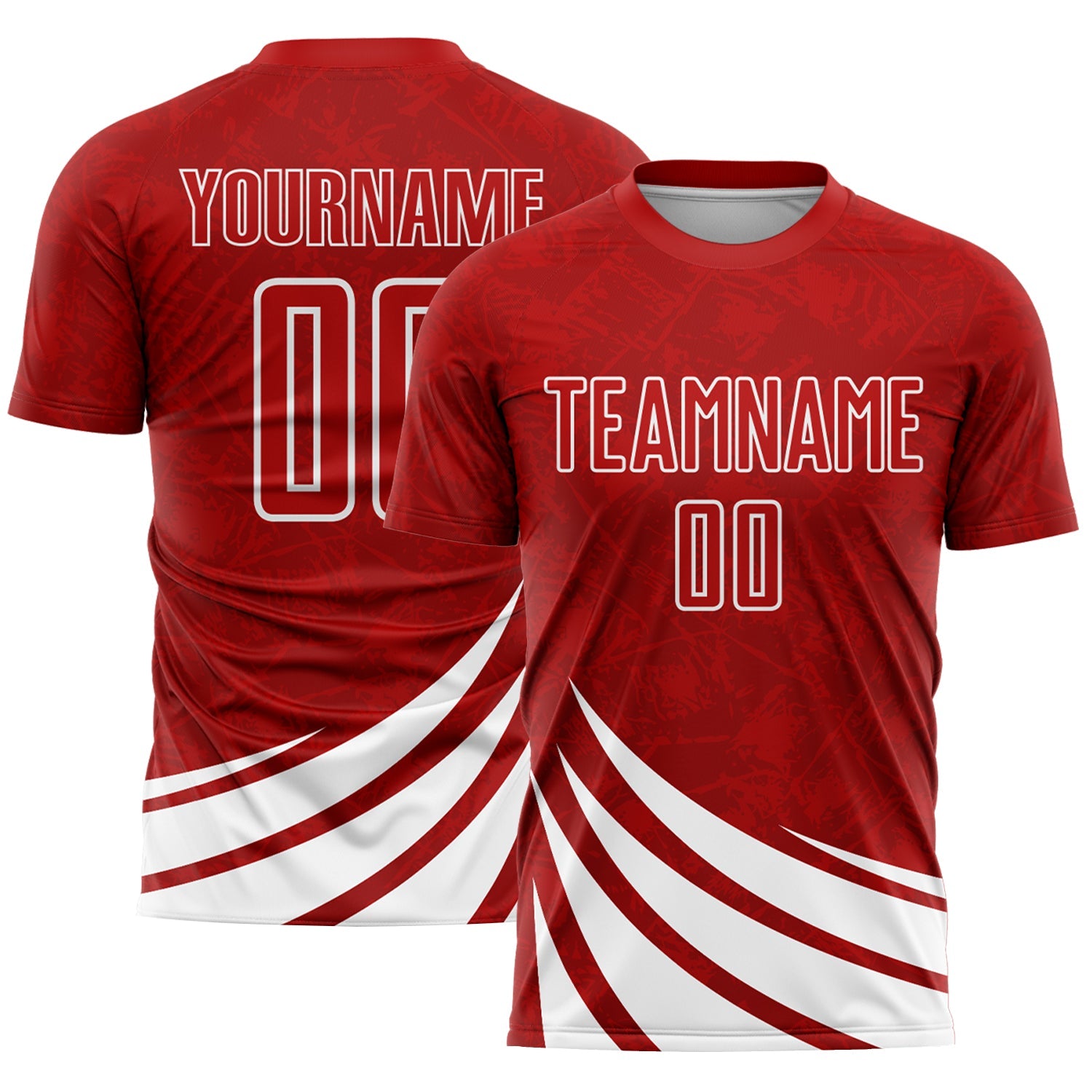 Custom Red White Wind Shapes Sublimation Soccer Uniform Jersey - Sky-Custom