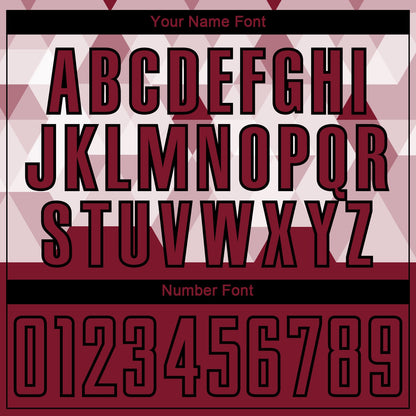Custom Crimson Black Geometric Shapes Sublimation Soccer Uniform Jersey - Sky-Custom