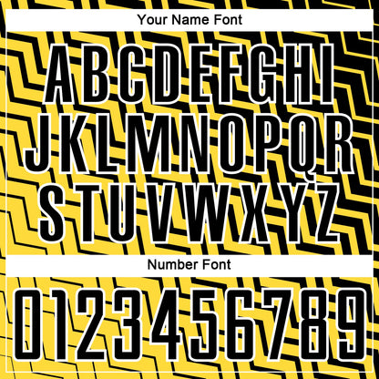 Custom Yellow Black-White Geometric Lines Sublimation Soccer Uniform Jersey - Sky-Custom