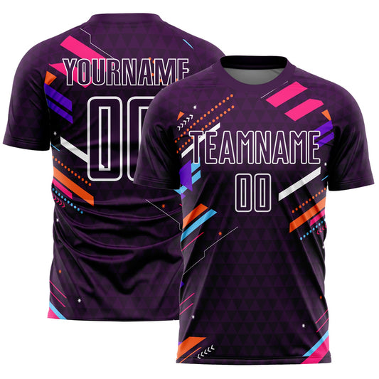 Custom Purple White Lines Sublimation Soccer Uniform Jersey - Sky-Custom
