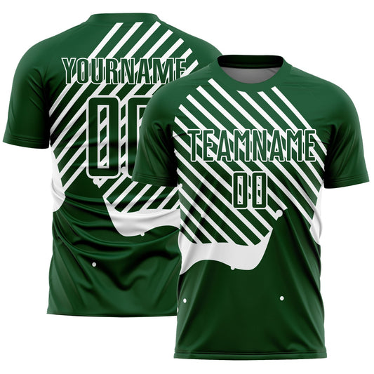 Custom Green White Lines Sublimation Soccer Uniform Jersey - Sky-Custom