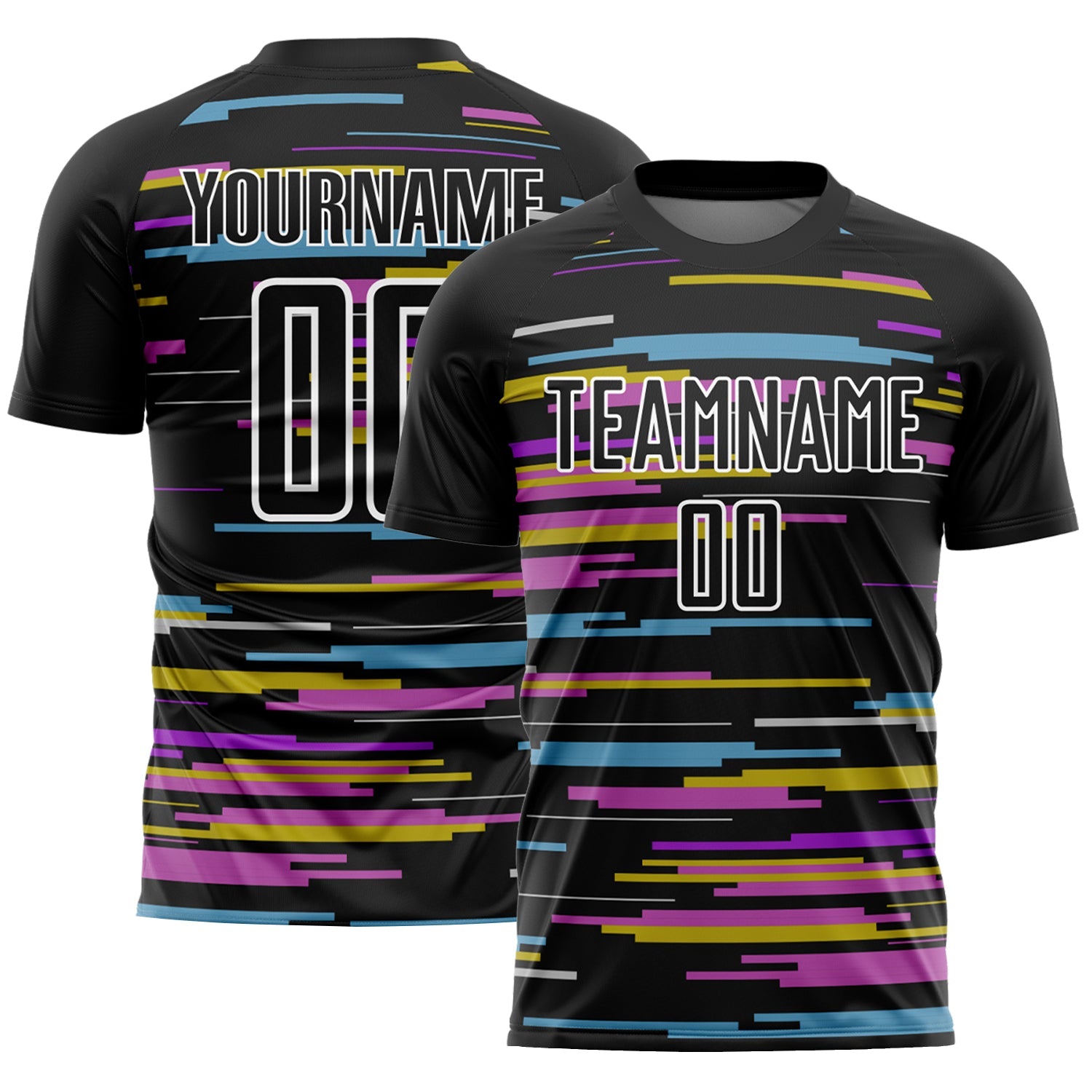 Custom Black White Lines Sublimation Soccer Uniform Jersey - Sky-Custom