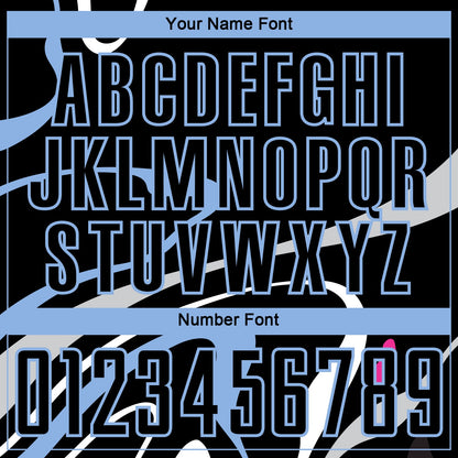 Custom Black Light Blue Fluid Shapes Sublimation Soccer Uniform Jersey - Sky-Custom