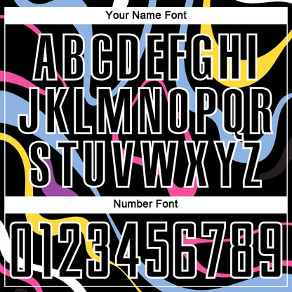 Custom Black White Fluid Shapes Sublimation Soccer Uniform Jersey - Sky-Custom