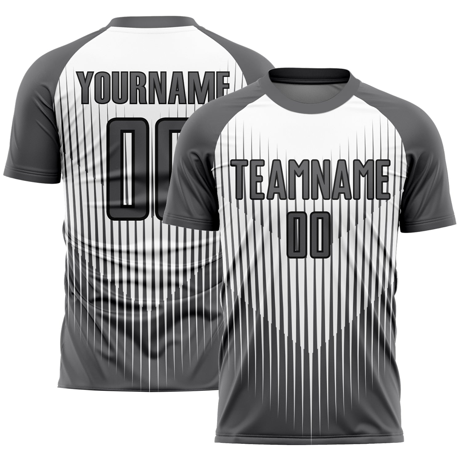 Custom Gray White-Black Lines Sublimation Soccer Uniform Jersey - Sky-Custom