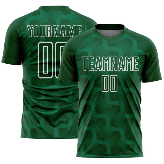 Custom Green White Lines Sublimation Soccer Uniform Jersey - Sky-Custom