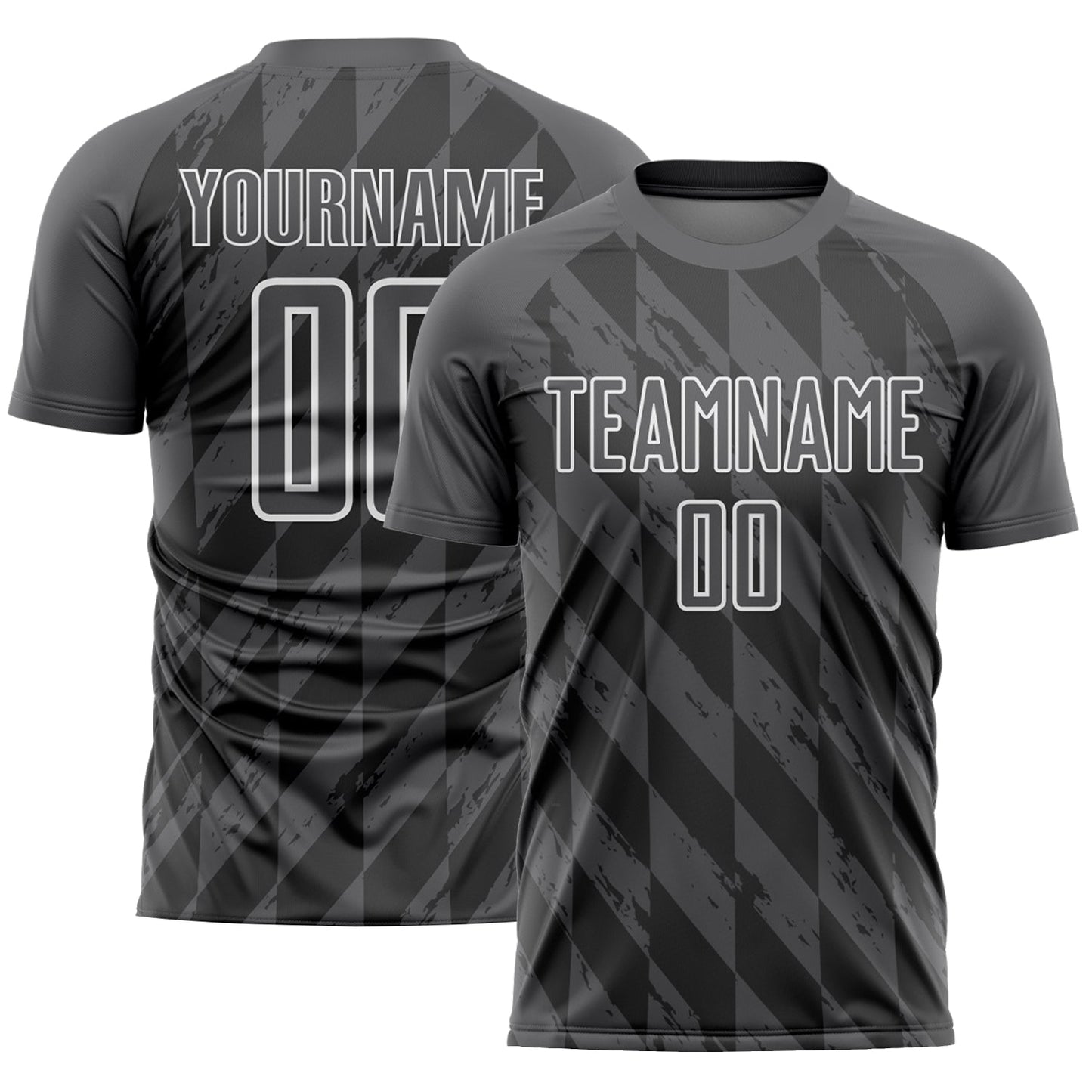 Custom Steel Gray White Geometric Shapes Sublimation Soccer Uniform Jersey - Sky-Custom