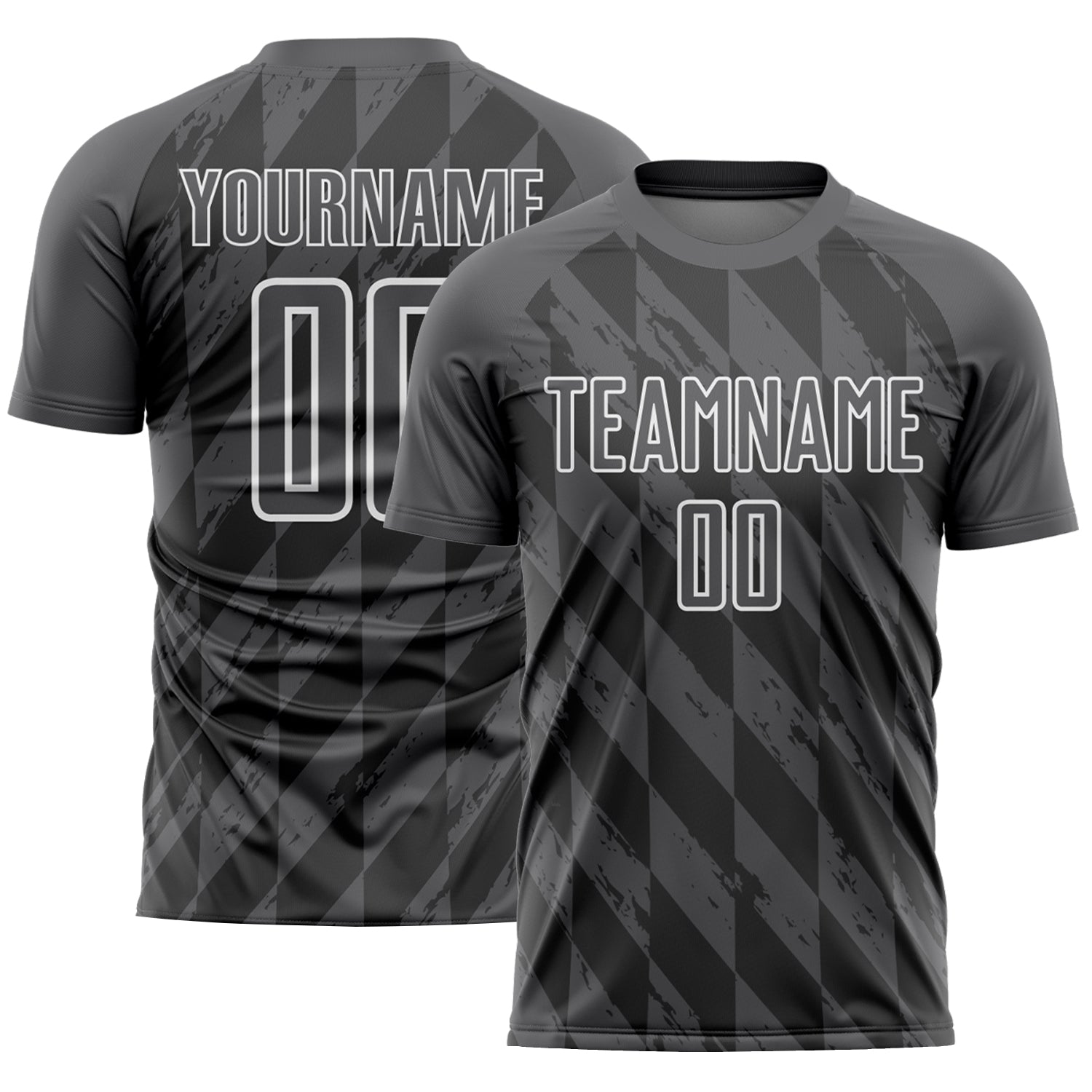 Custom Steel Gray White Geometric Shapes Sublimation Soccer Uniform Jersey - Sky-Custom