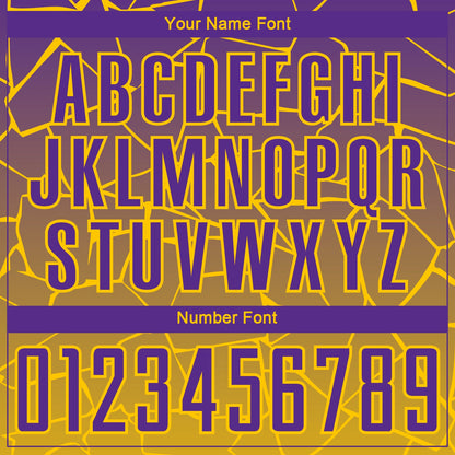 Custom Gold Purple Lines Sublimation Soccer Uniform Jersey - Sky-Custom