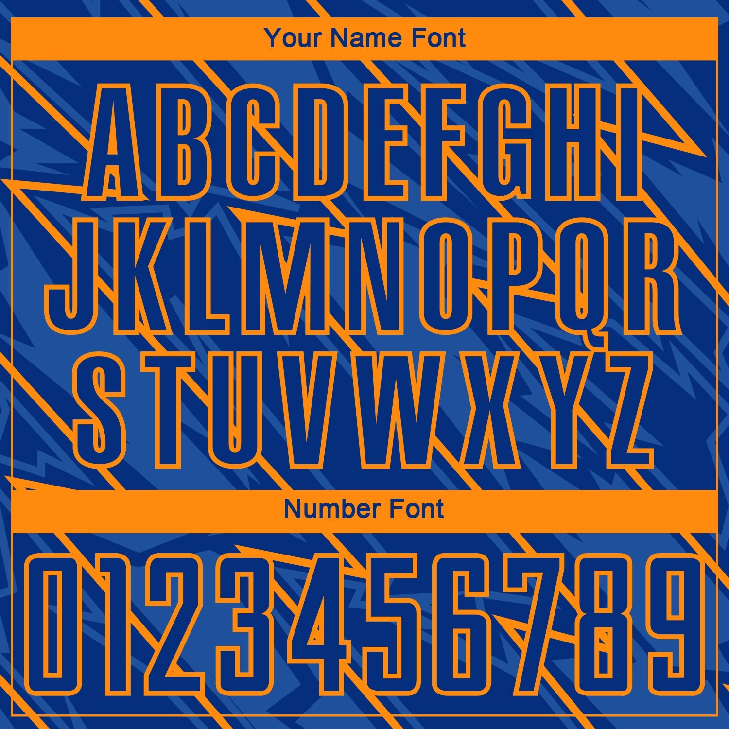 Custom Royal Bay Orange Lightning Sublimation Soccer Uniform Jersey - Sky-Custom
