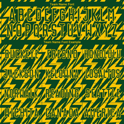 Custom Green Yellow Lightning Sublimation Soccer Uniform Jersey - Sky-Custom