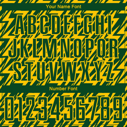 Custom Green Yellow Lightning Sublimation Soccer Uniform Jersey - Sky-Custom