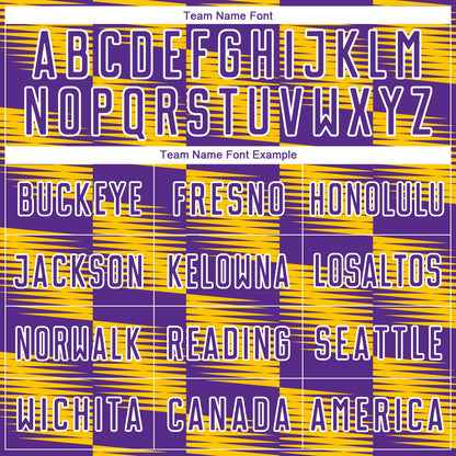 Custom Yellow Purple-White Lines Sublimation Soccer Uniform Jersey - Sky-Custom