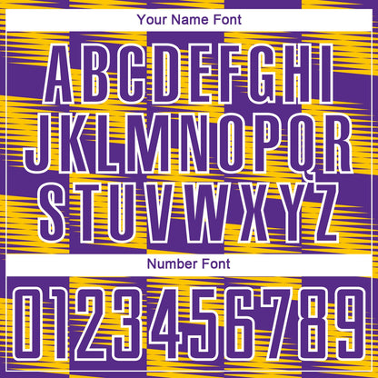 Custom Yellow Purple-White Lines Sublimation Soccer Uniform Jersey - Sky-Custom