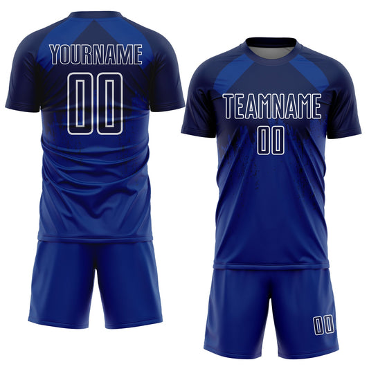 Custom Royal Navy-White Dripping Splatter Art Sublimation Soccer Uniform Jersey - Sky-Custom