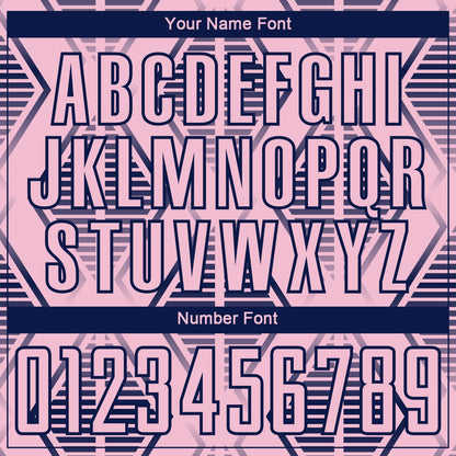 Custom Light Pink Navy Geometric Shapes Sublimation Soccer Uniform Jersey - Sky-Custom