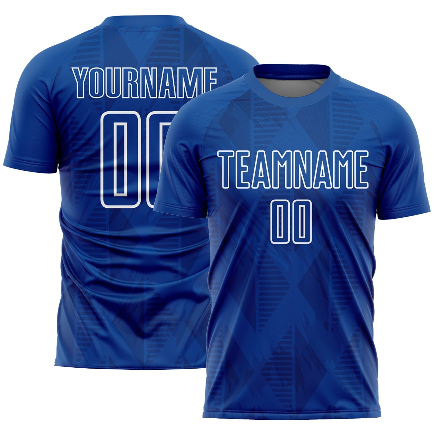 Custom Royal White Geometric Shapes Sublimation Soccer Uniform Jersey - Sky-Custom
