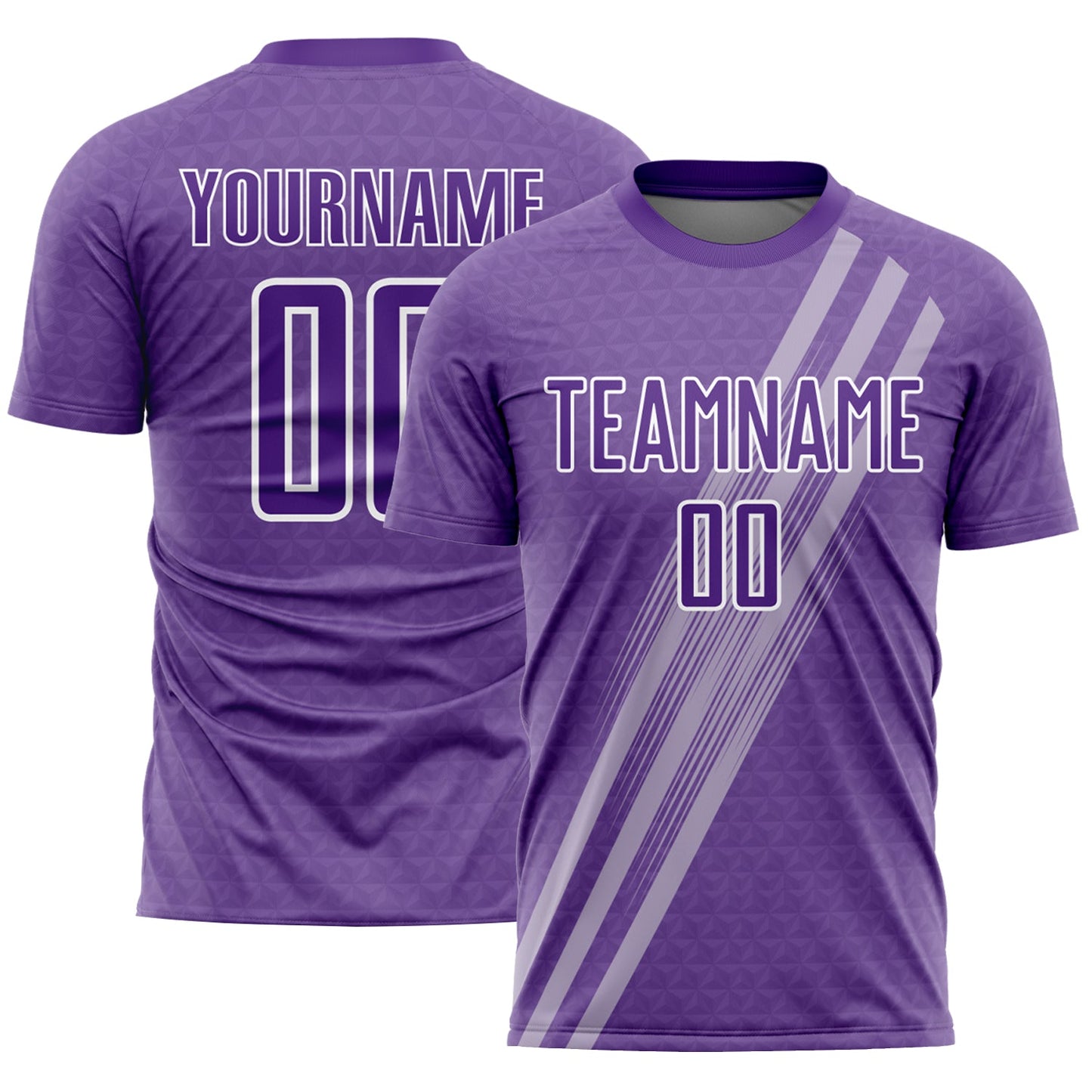 Custom Purple White Diagonal Lines Sublimation Soccer Uniform Jersey - Sky-Custom
