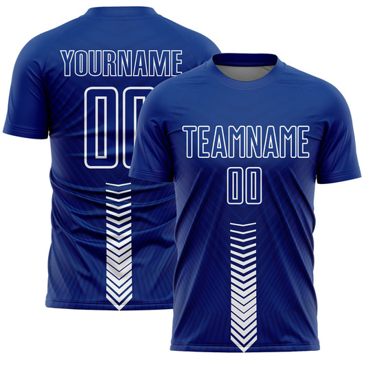 Custom Royal White Arrow Shapes Sublimation Soccer Uniform Jersey - Sky-Custom