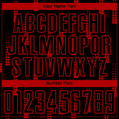 Custom Black Red Geometric Shapes Sublimation Soccer Uniform Jersey - Sky-Custom