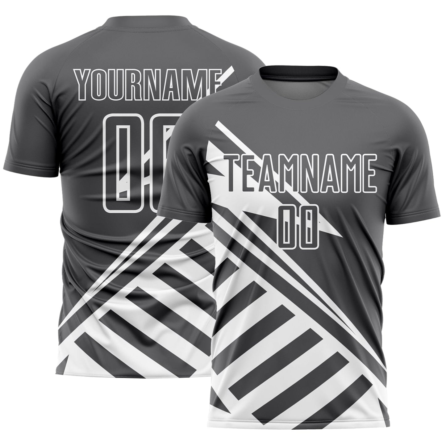 Custom Steel Gray White Lines Sublimation Soccer Uniform Jersey - Sky-Custom