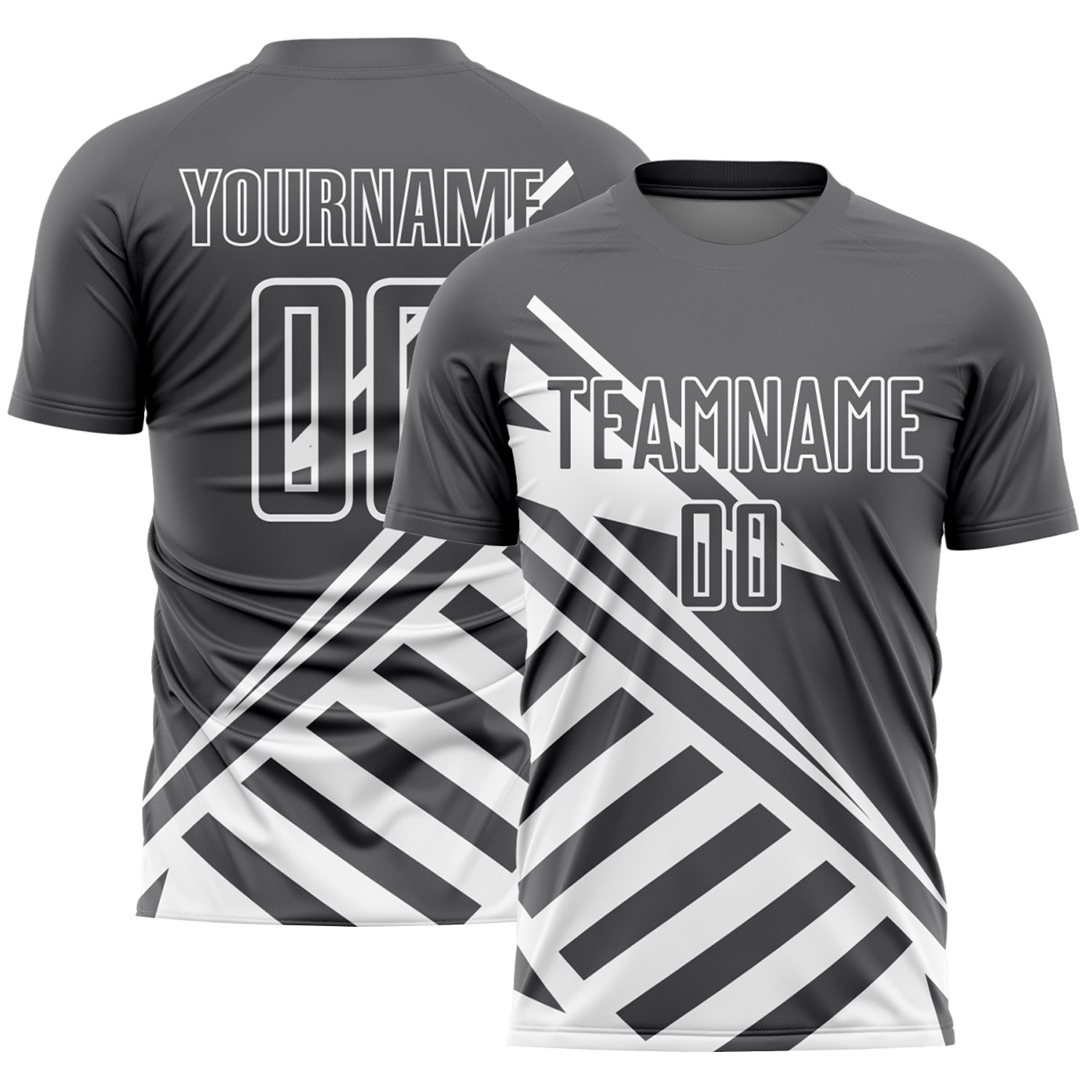 Custom Steel Gray White Lines Sublimation Soccer Uniform Jersey - Sky-Custom