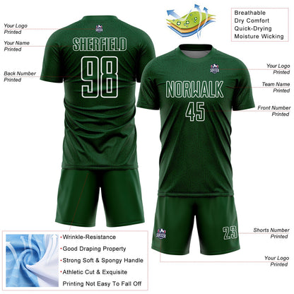 Custom Green White Geometric Shapes Sublimation Soccer Uniform Jersey - Sky-Custom