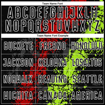 Custom Black Red-Neon Green Dripping Splatter Art Sublimation Soccer Uniform Jersey - Sky-Custom