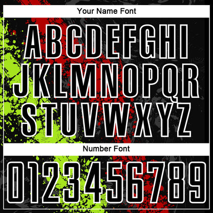 Custom Black Red-Neon Green Dripping Splatter Art Sublimation Soccer Uniform Jersey - Sky-Custom
