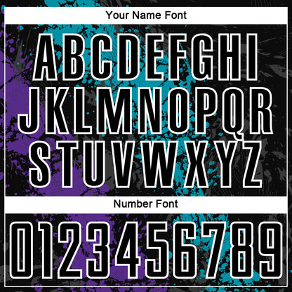 Custom Black Teal-Purple Dripping Splatter Art Sublimation Soccer Uniform Jersey - Sky-Custom