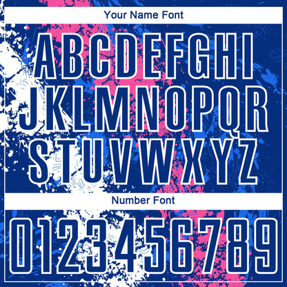 Custom Royal Pink-White Dripping Splatter Art Sublimation Soccer Uniform Jersey - Sky-Custom