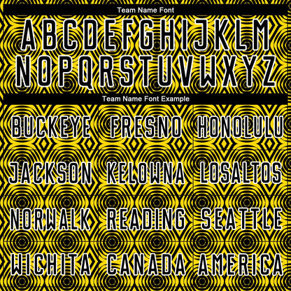 Custom Yellow Black-White Geometric Shapes Sublimation Soccer Uniform Jersey - Sky-Custom