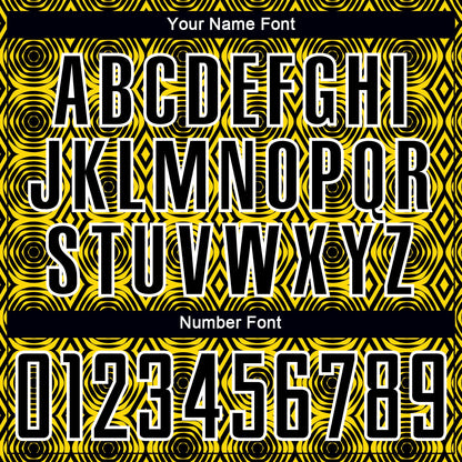 Custom Yellow Black-White Geometric Shapes Sublimation Soccer Uniform Jersey - Sky-Custom