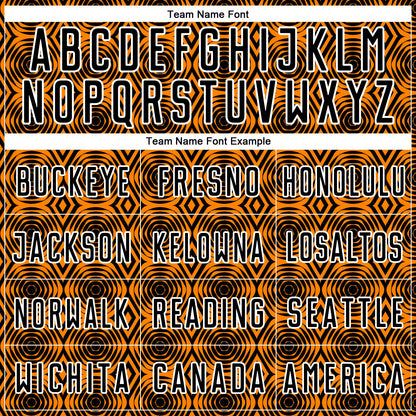 Custom Orange Black-White Geometric Shapes Sublimation Soccer Uniform Jersey - Sky-Custom