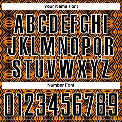 Custom Orange Black-White Geometric Shapes Sublimation Soccer Uniform Jersey - Sky-Custom