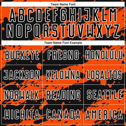 Custom Black Orange-White Splash Sublimation Soccer Uniform Jersey - Sky-Custom