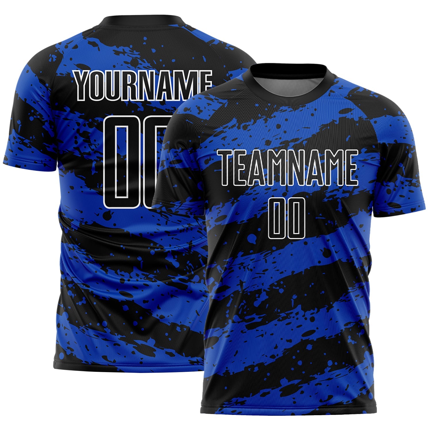 Custom Black Thunder Blue-White Splash Sublimation Soccer Uniform Jersey - Sky-Custom