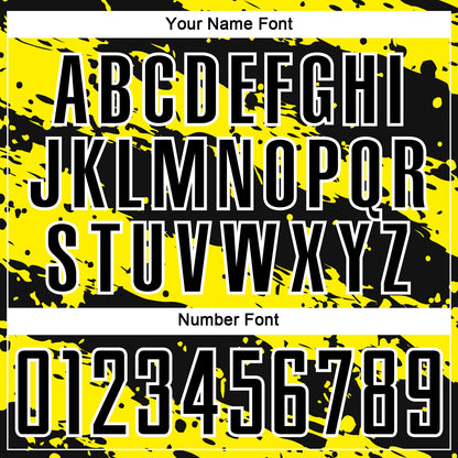 Custom Black Light Yellow-White Splash Sublimation Soccer Uniform Jersey - Sky-Custom