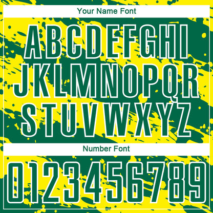 Custom Kelly Green Light Yellow-White Splash Sublimation Soccer Uniform Jersey - Sky-Custom