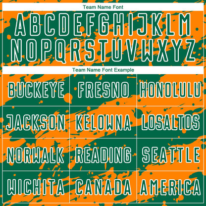 Custom Kelly Green Bay Orange-White Splash Sublimation Soccer Uniform Jersey - Sky-Custom