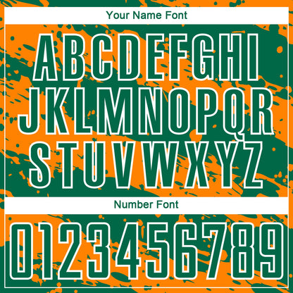 Custom Kelly Green Bay Orange-White Splash Sublimation Soccer Uniform Jersey - Sky-Custom
