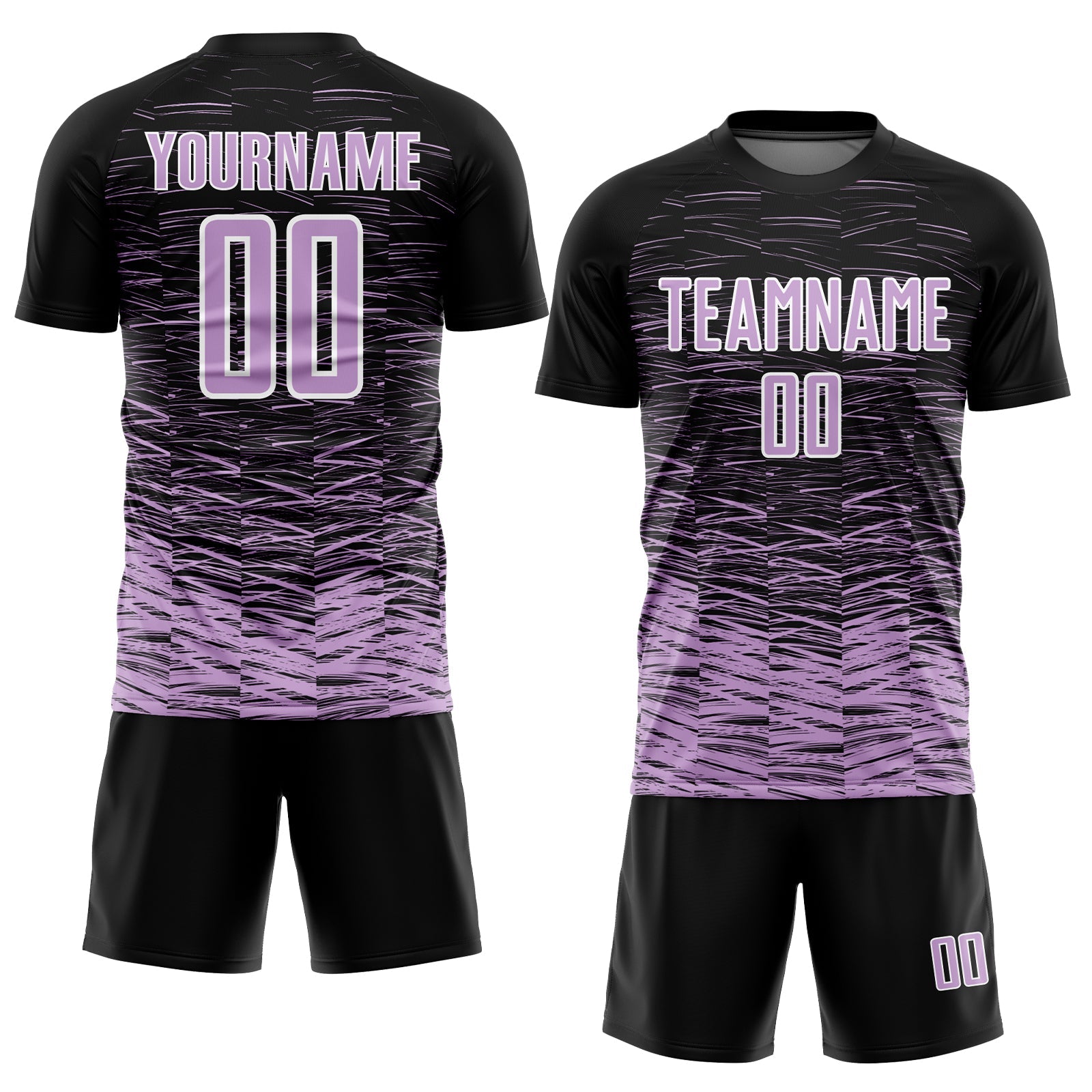 Custom Black Light Purple-White Line Sublimation Soccer Uniform Jersey - Sky-Custom